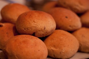 hot cross buns, baked and unglazed